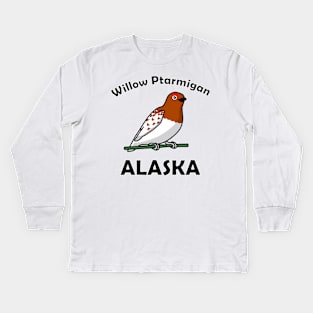 Willow Ptarmigan, State Bird of Alaska Kids Long Sleeve T-Shirt